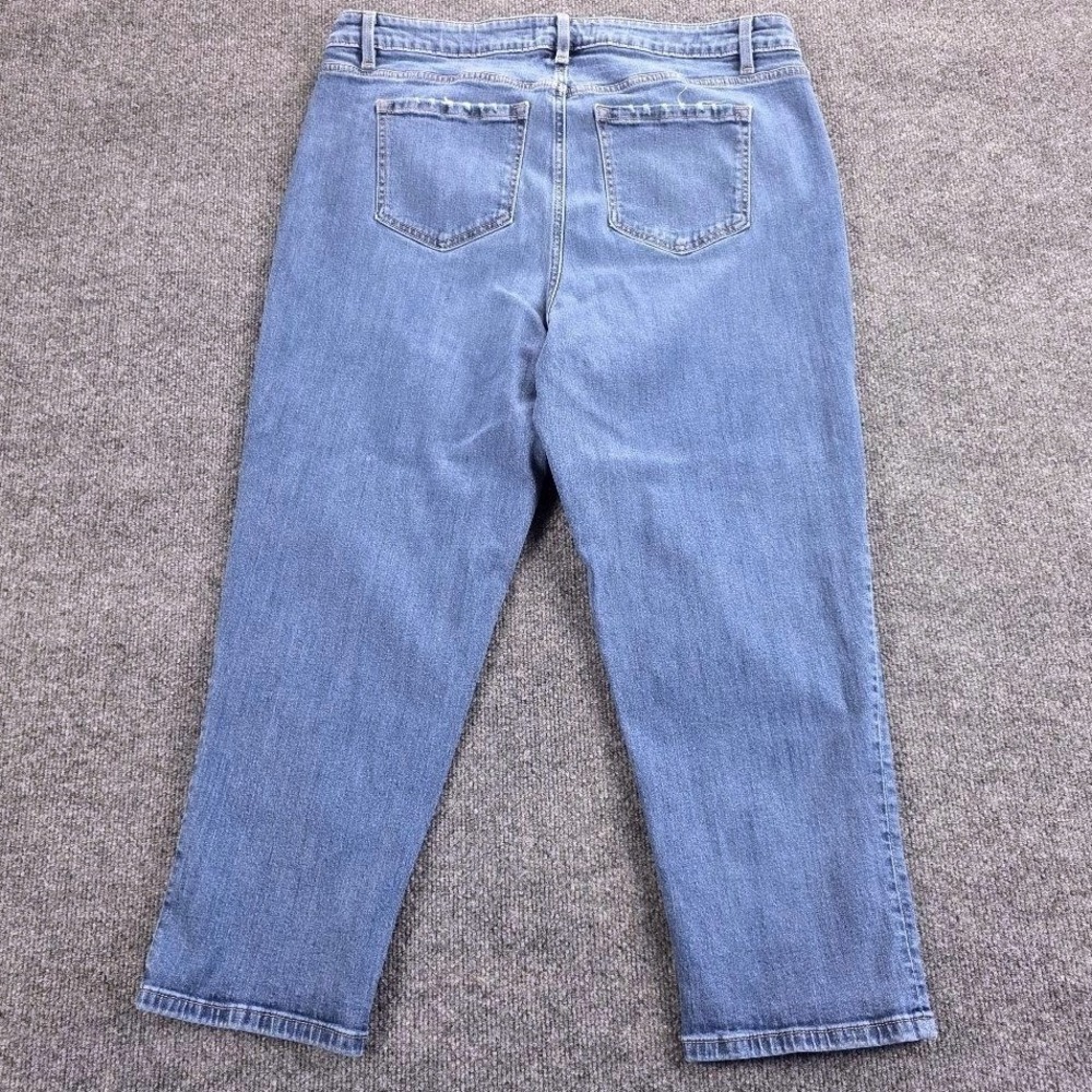 Lane Bryant Wmns Blue Straight Leg Jeans Plus Size 16 Medium Wash Stretch Denim - Picture 2 of 11